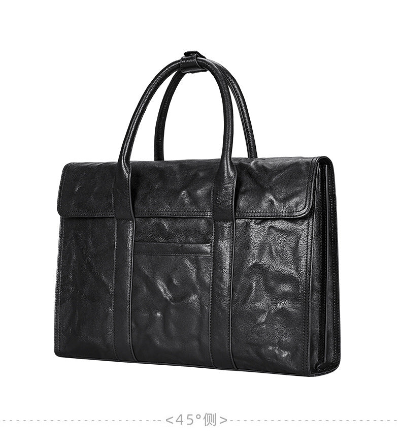 メンズハンドバッグ 牛皮本革製 高品質 大容量 ブリーフケース男性用手提げかばん