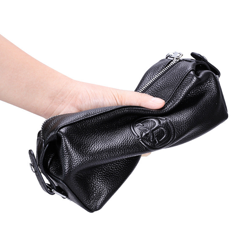Men's Clutch Bag Large Capacity Cowhide Genuine Leather Business Fashion Handbag for Men