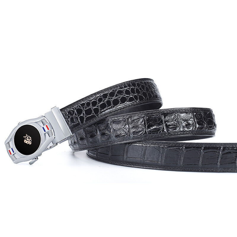 Men's Belt Crocodile Skin Genuine Leather Automatic Buckle Fashion Casual High Quality Men Belt