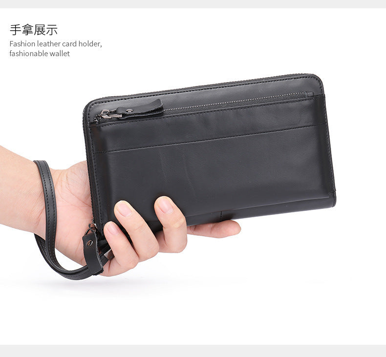 メンズ財布 牛皮本革製 クラッチバッグ 大容量 カード入れ 男性用手首バッグ