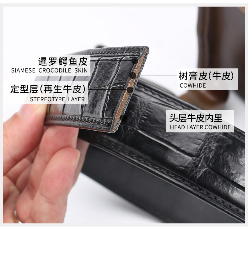 Men's Belt Crocodile Skin Genuine Leather Automatic Buckle Fashion Casual High Quality Men Belt