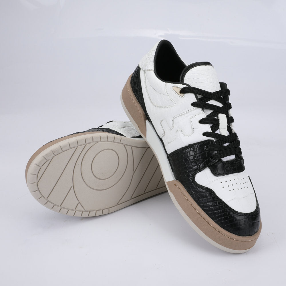 2023 New Crocodile Skin Genuine Leather Men's Shoes Fashion Casual Sports Shoes