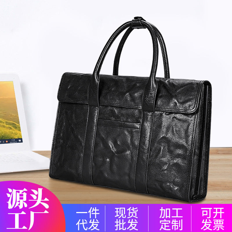 メンズハンドバッグ 牛皮本革製 高品質 大容量 ブリーフケース男性用手提げかばん