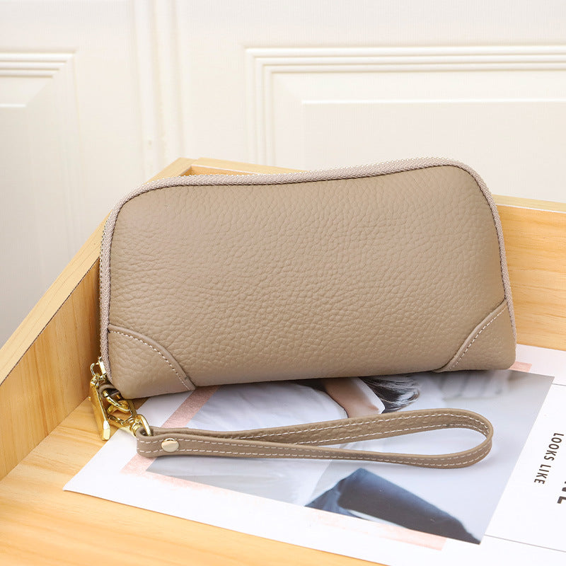 Clutch Bag Ladies Large Capacity Genuine Leather Handbag Coin Purse Cowhide Bag Zipper Crossbody Bag