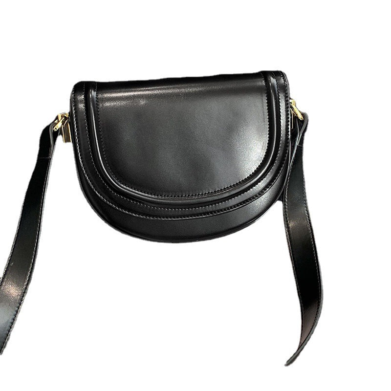 Saddle Bag Luxury Genuine Leather Shoulder Bag Large Capacity Cowhide Women's Bag Fashion Goes with Anything