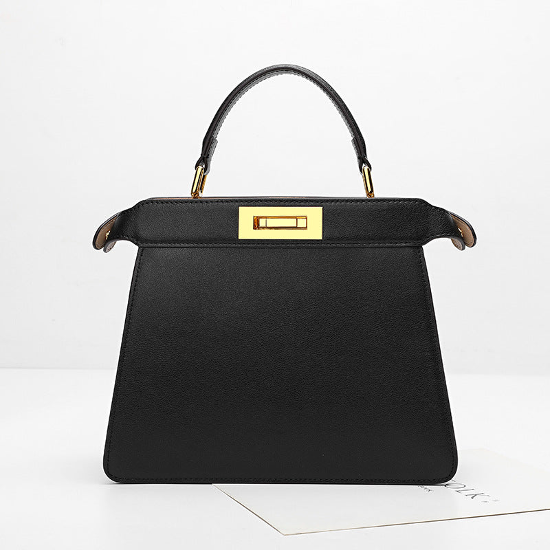 女性のハンドバッグ通勤プロ風ファッションロックシングルショルダーバッグ真革バッグ