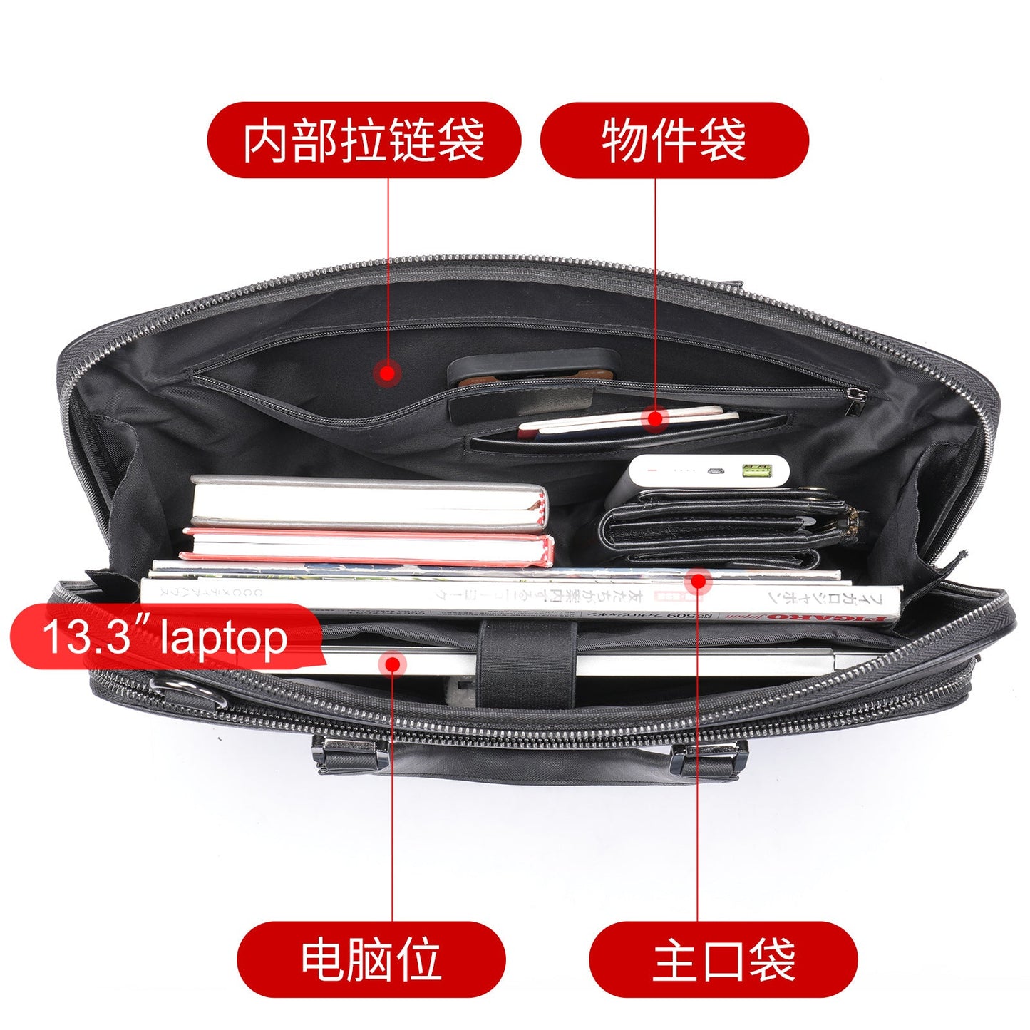 Men's Handbag Briefcase Genuine Cowhide Leather Business Lawyer Computer Bag Casual Fashion Handbag for Men