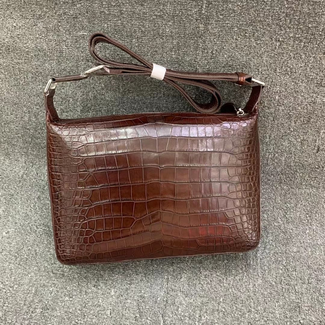 Men's Shoulder Bag Crocodile Belly Skin High Quality Casual Fashion Men's Crossbody Bag