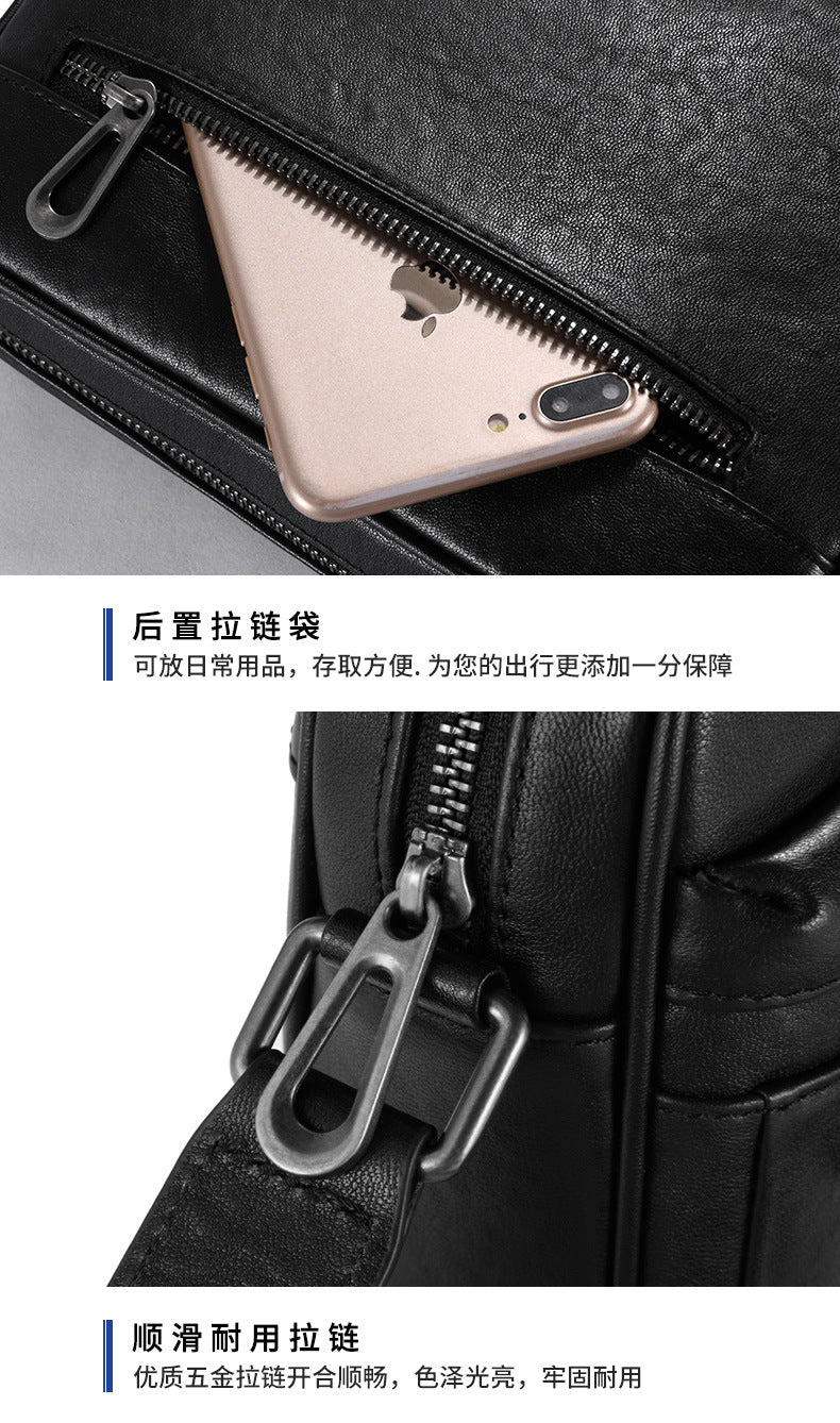 メンズ斜めがけバッグ 本革製牛皮 ファッション ビジネスカジュアルショルダーバッグ