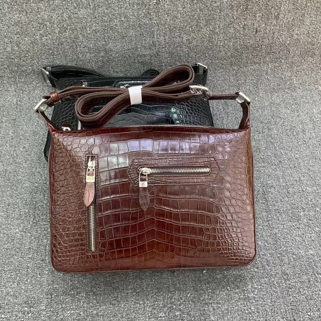 Men's Shoulder Bag Crocodile Belly Skin High Quality Casual Fashion Men's Crossbody Bag