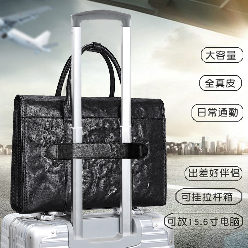 メンズハンドバッグ 牛皮本革製 高品質 大容量 ブリーフケース男性用手提げかばん