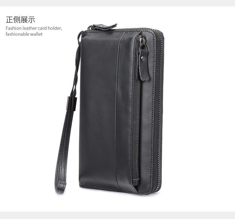 メンズ財布 牛皮本革製 クラッチバッグ 大容量 カード入れ 男性用手首バッグ