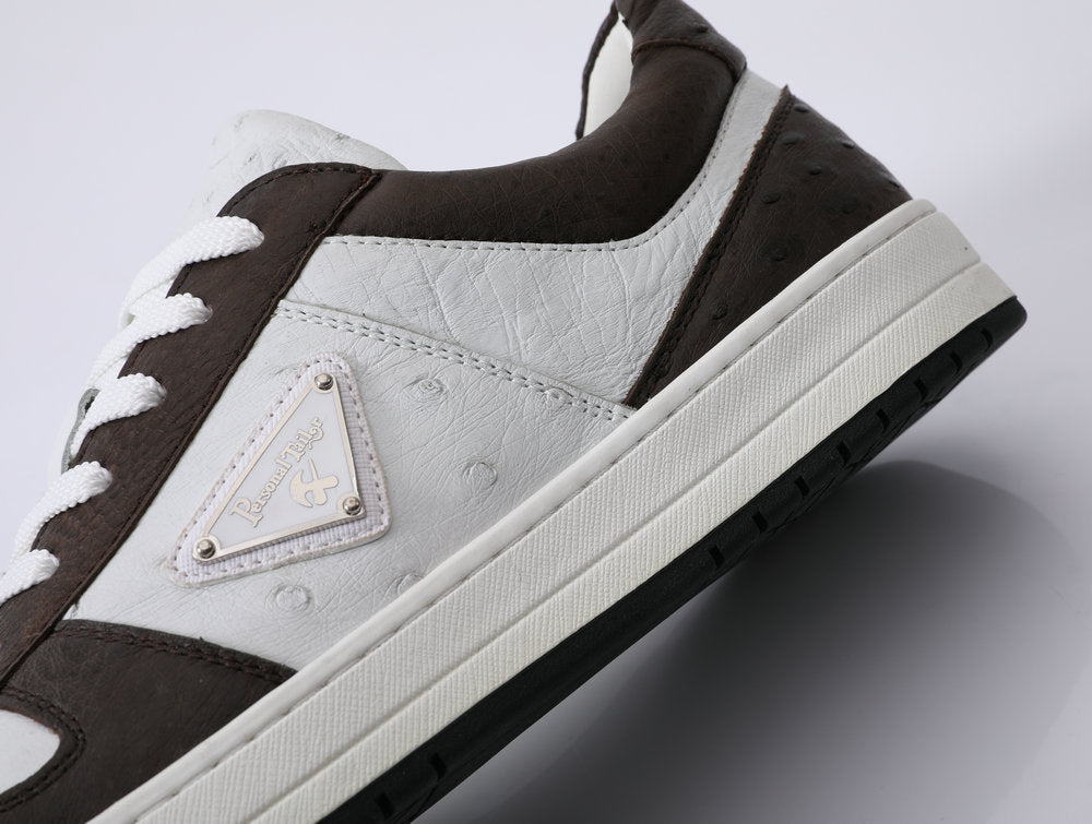 2023 New Ostrich Skin Men's Sneakers Genuine Leather Casual Fashion Men's Shoes