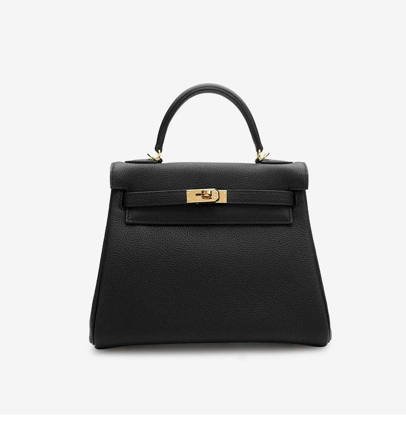 牛革 女性バッグ 本革バッグ 手縫いワックス糸 レディースハンドバッグ kellyバッグじょう に 何とでも合う