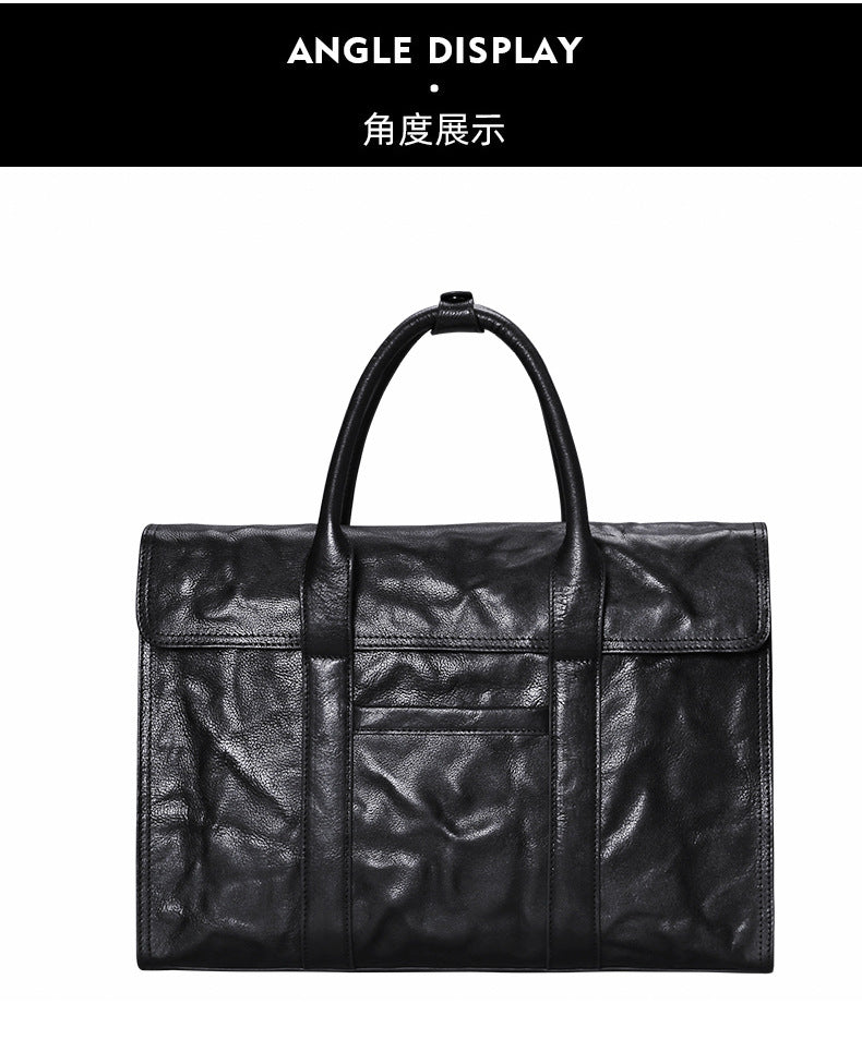メンズハンドバッグ 牛皮本革製 高品質 大容量 ブリーフケース男性用手提げかばん