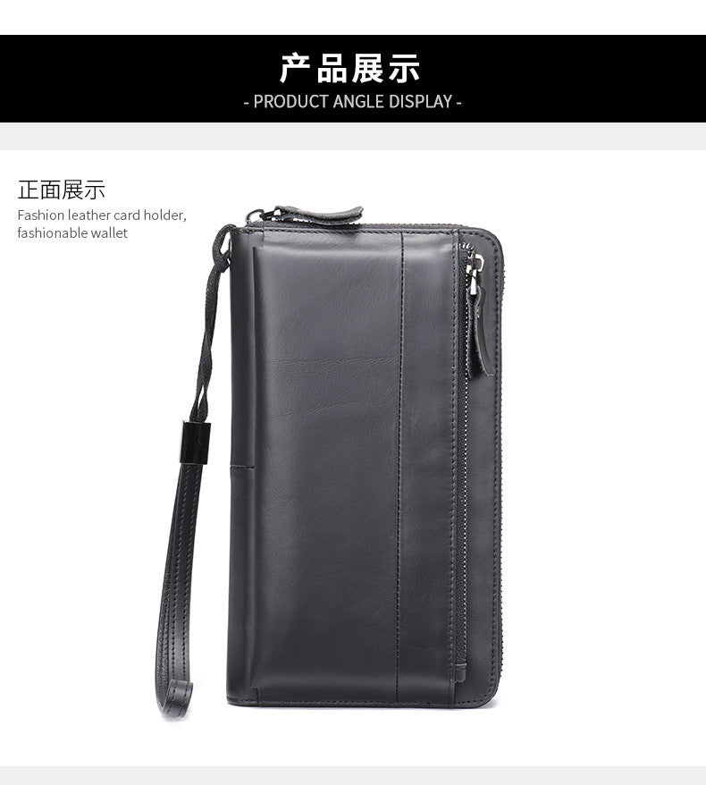 メンズ財布 牛皮本革製 クラッチバッグ 大容量 カード入れ 男性用手首バッグ