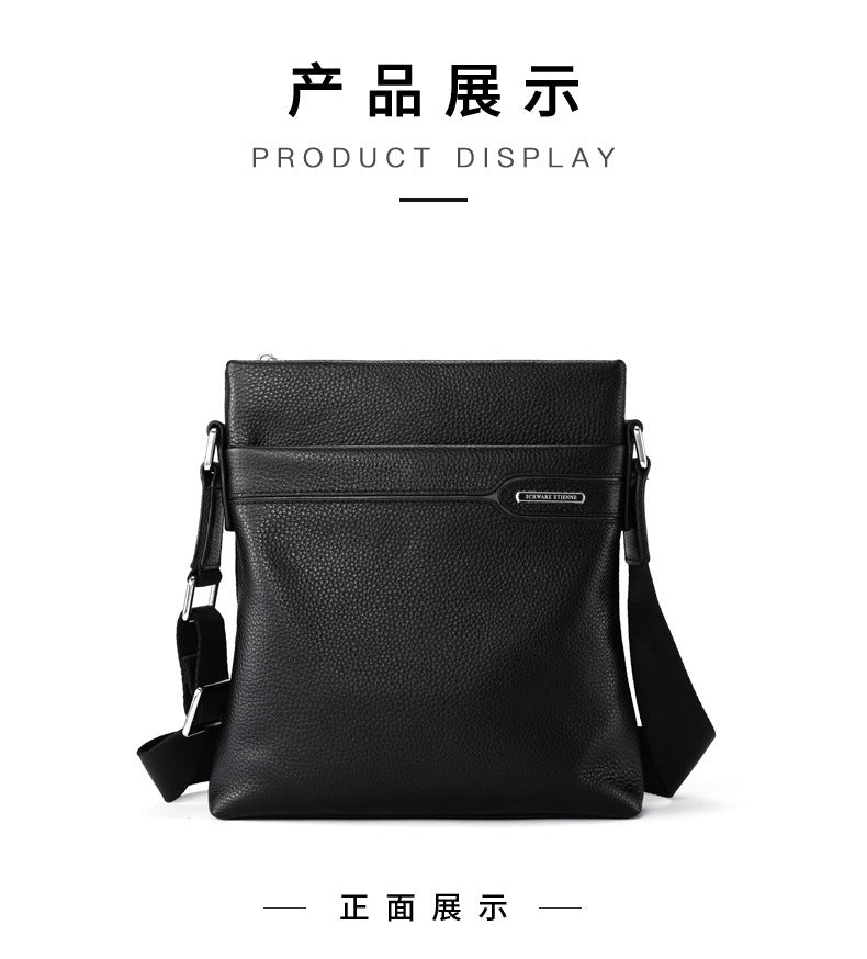 メンズショルダーバッグ 本革製牛皮 ビジネス 男性用 斜めがけバッグ