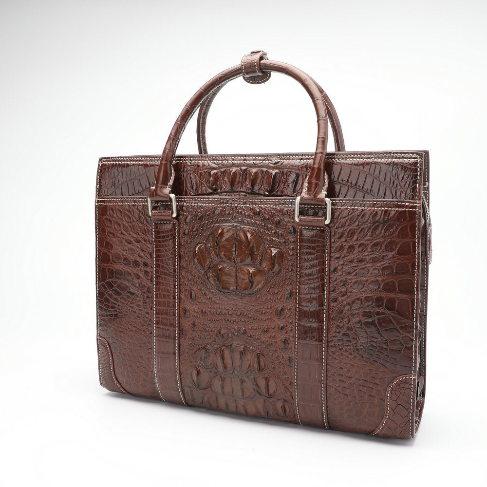 メンズブリーフケース ワニ皮本革手提げかばん 出張通勤ビジネスバッグ オフィスバッグ ファイルバッグ ハンドバッグ