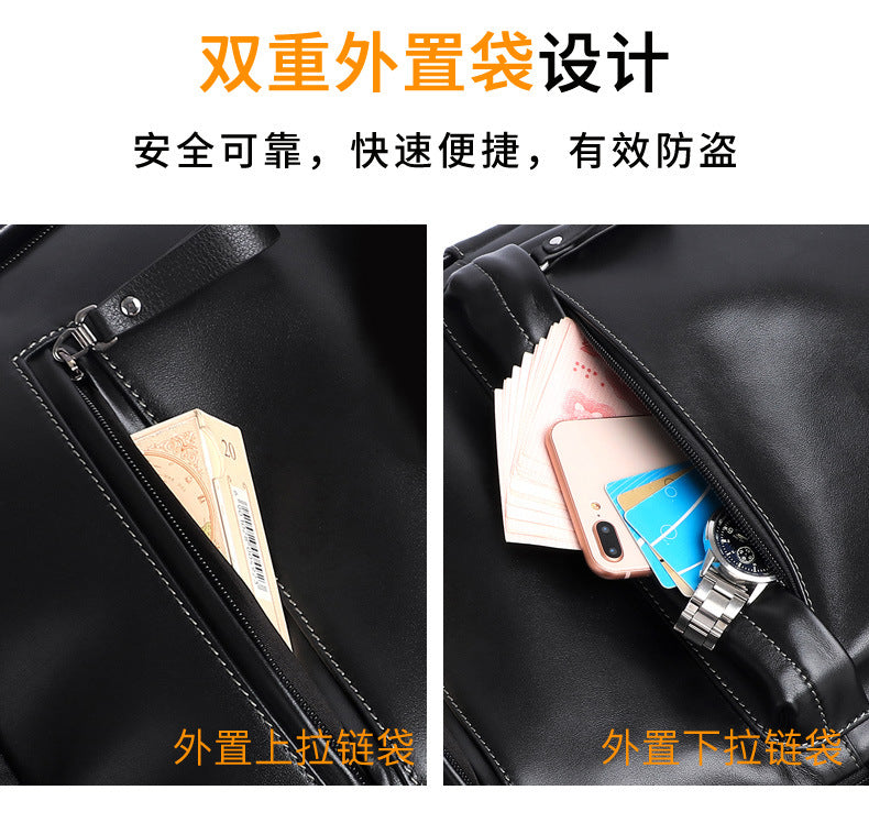 Men's backpack genuine cowhide leather Korean simple fashion casual travel bag computer bag