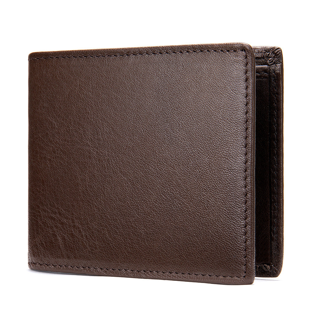 メンズ短財布牛皮本革製ビジネス薄型シンプル盗難防止カードバッグウォレットwallet