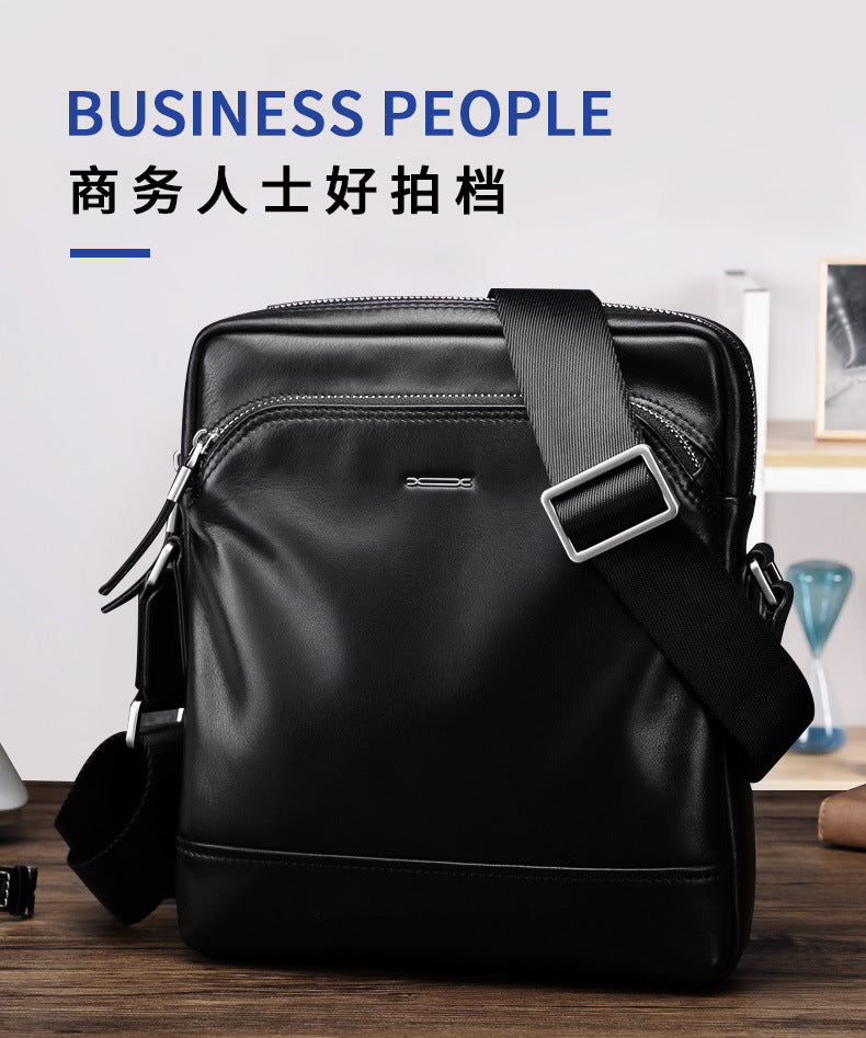 メンズショルダーバッグ 多機能実用 牛皮本革製 ビジネス斜めがけバッグ