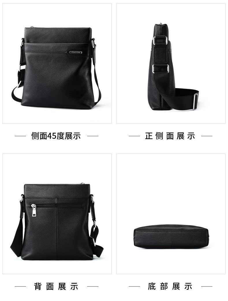 メンズショルダーバッグ 本革製牛皮 ビジネス 男性用 斜めがけバッグ
