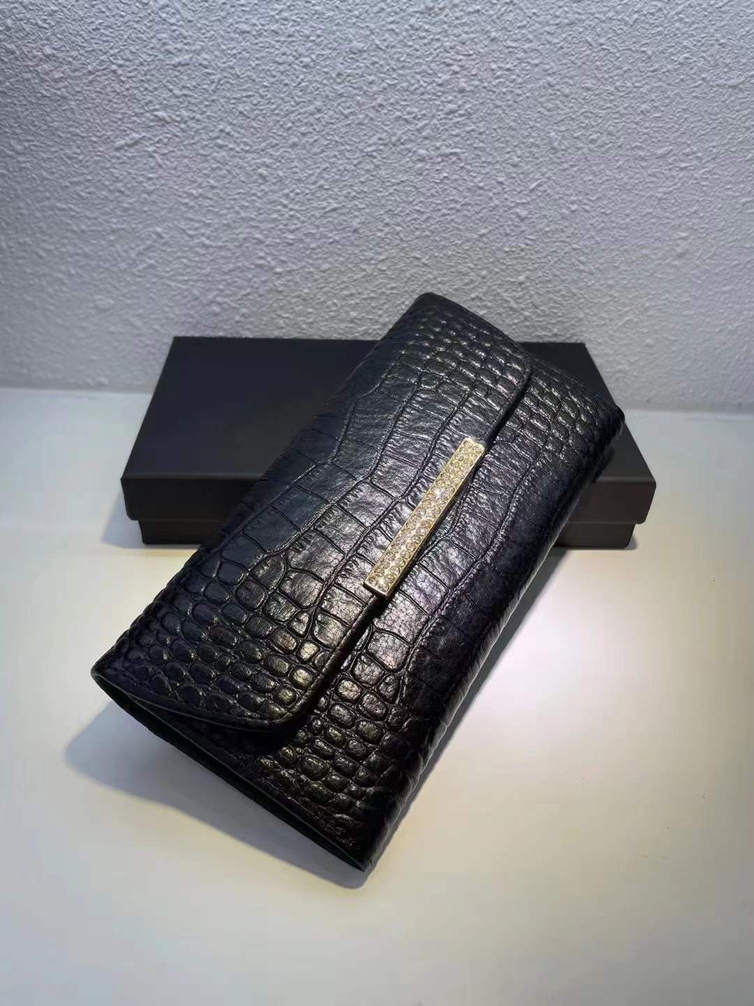 Ladies wallet cowhide simple crocodile pattern long wallet large capacity ladies clutch bag fashion