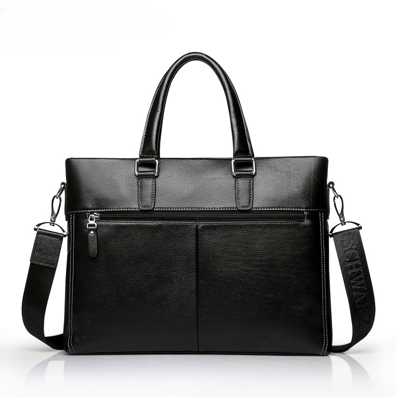 Men's handbag genuine cowhide leather computer bag men's handbag business briefcase