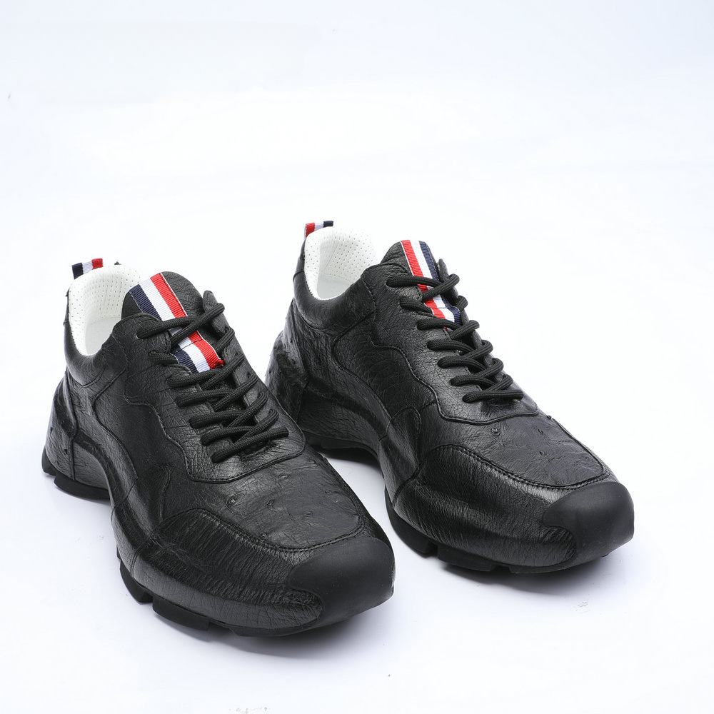 2023 New Ostrich Skin Men's Shoes Genuine Leather Luxury Fashion Casual Sports Shoes