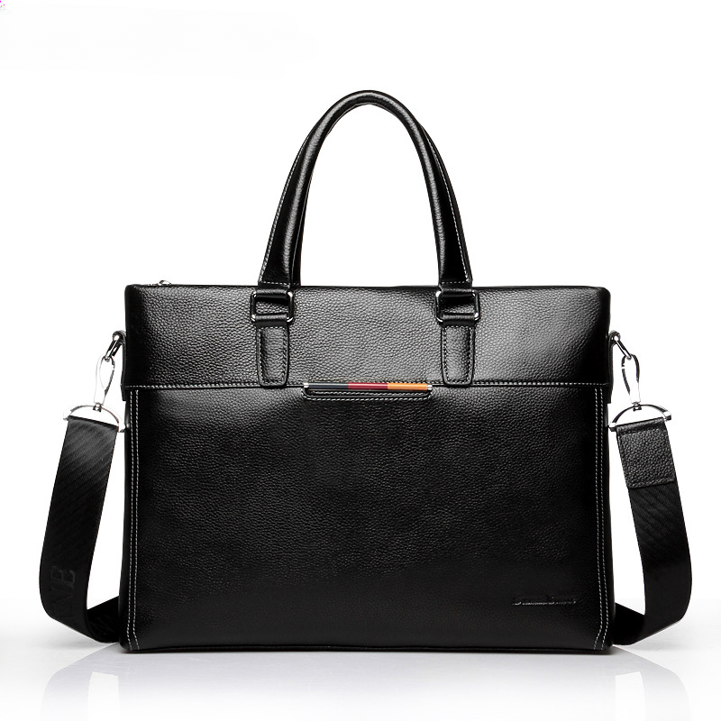 Men's handbag genuine cowhide leather computer bag men's handbag business briefcase