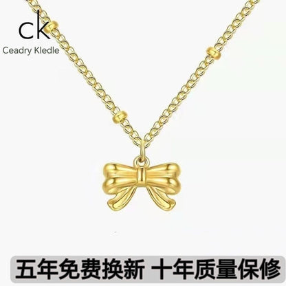 Ceadry kledle 逃げ姫リボンネックレス女性新デザイン高級感鎖骨チェーン