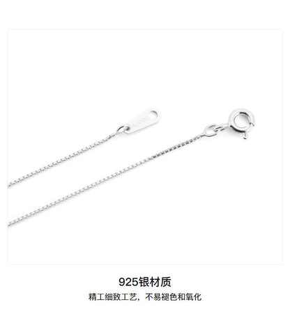 AJIDOU925シルバールービックキューブネックレスシンプル幾何鎖骨チェーン贈り物