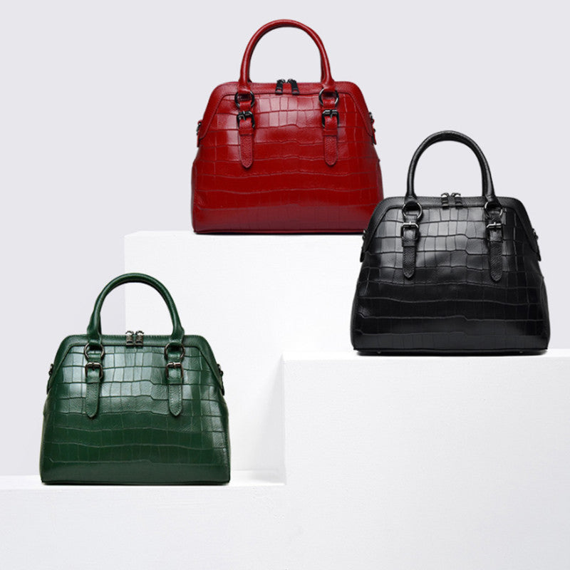 本革貝殻バッグファッション鰐柄牛革レディースハンドバッグショルダーバッグ大きなバッグ気質ハンドバッグ.カバン