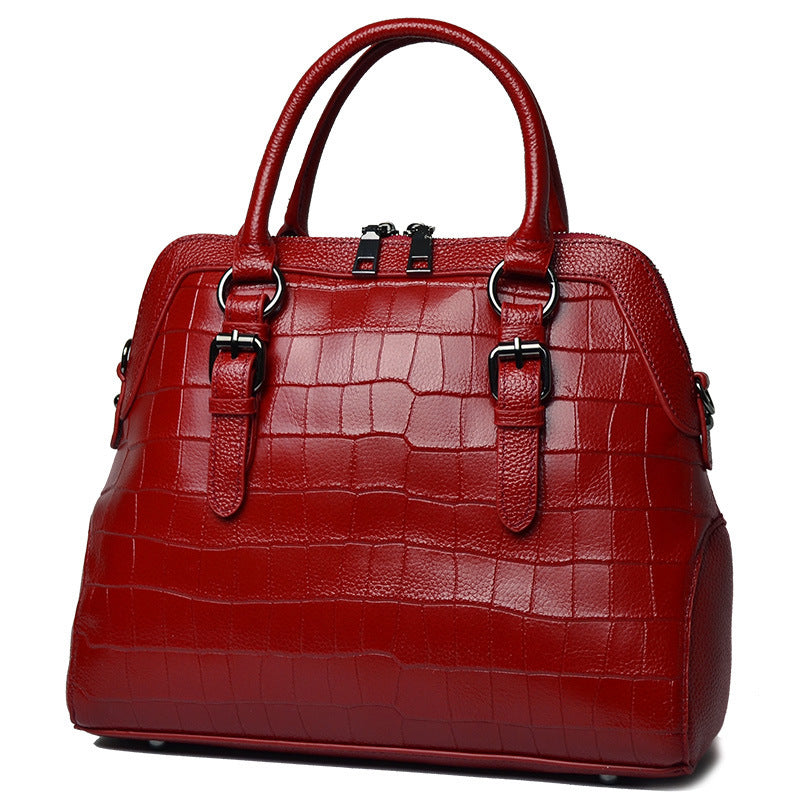 本革貝殻バッグファッション鰐柄牛革レディースハンドバッグショルダーバッグ大きなバッグ気質ハンドバッグ.カバン