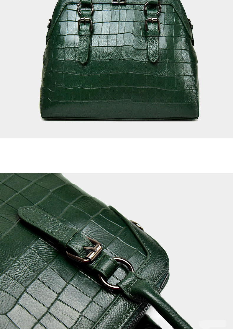 本革貝殻バッグファッション鰐柄牛革レディースハンドバッグショルダーバッグ大きなバッグ気質ハンドバッグ.カバン