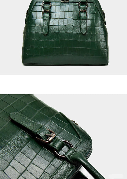 本革貝殻バッグファッション鰐柄牛革レディースハンドバッグショルダーバッグ大きなバッグ気質ハンドバッグ.カバン