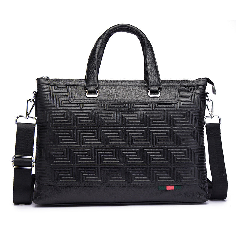 メンズハンドバッグブリーフケース牛革本革製ビジネス男性パソコンバッグ