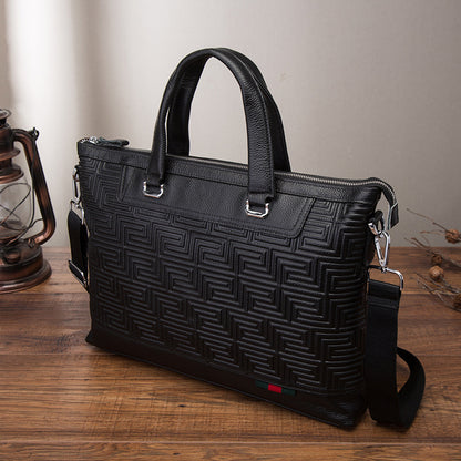 メンズハンドバッグブリーフケース牛革本革製ビジネス男性パソコンバッグ