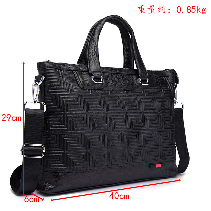 メンズハンドバッグブリーフケース牛革本革製ビジネス男性パソコンバッグ