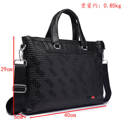 メンズハンドバッグブリーフケース牛革本革製ビジネス男性パソコンバッグ