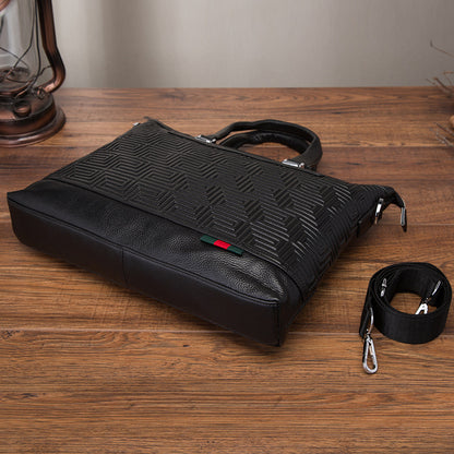 メンズハンドバッグブリーフケース牛革本革製ビジネス男性パソコンバッグ