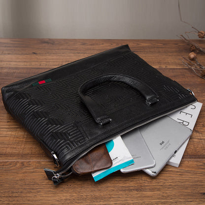 メンズハンドバッグブリーフケース牛革本革製ビジネス男性パソコンバッグ