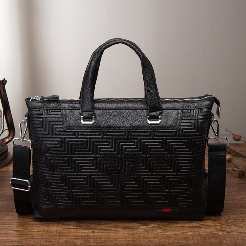 メンズハンドバッグブリーフケース牛革本革製ビジネス男性パソコンバッグ