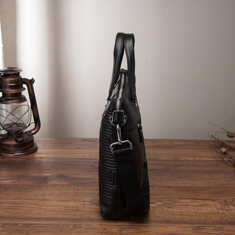 メンズハンドバッグブリーフケース牛革本革製ビジネス男性パソコンバッグ