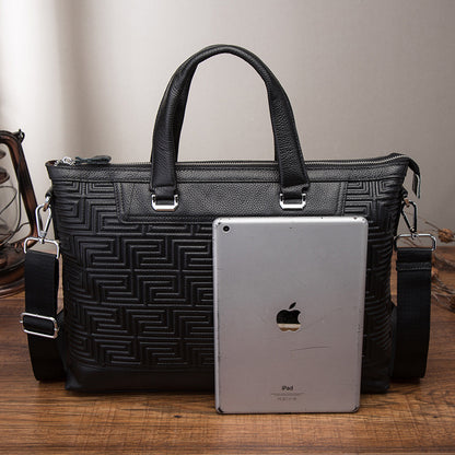 メンズハンドバッグブリーフケース牛革本革製ビジネス男性パソコンバッグ