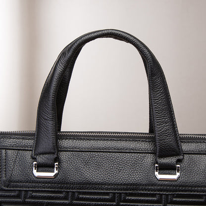 メンズハンドバッグブリーフケース牛革本革製ビジネス男性パソコンバッグ