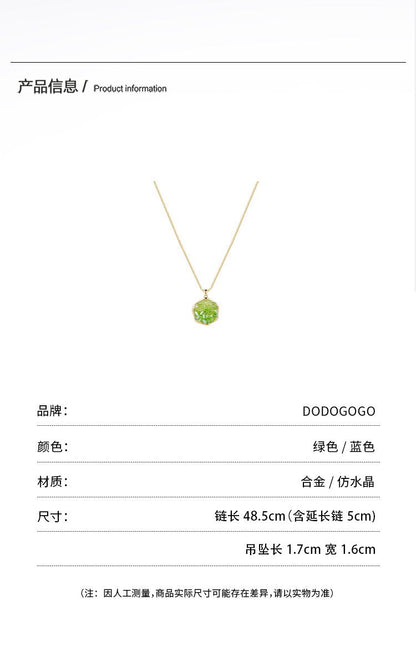 DODOGOGO多角形グラデーションクリスタルネックレス女性2024個性春夏新作ネックレス