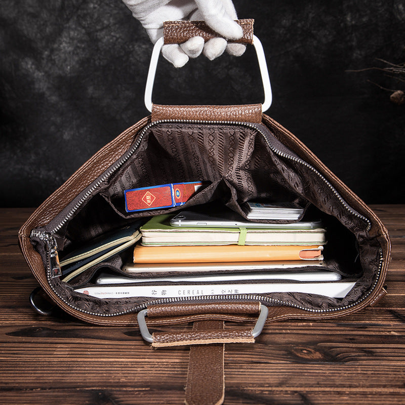 メンズハンドバッグ牛革本革製ビジネスブリーフケース男性用パソコンバッグ