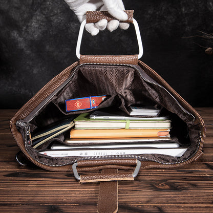 メンズハンドバッグ牛革本革製ビジネスブリーフケース男性用パソコンバッグ