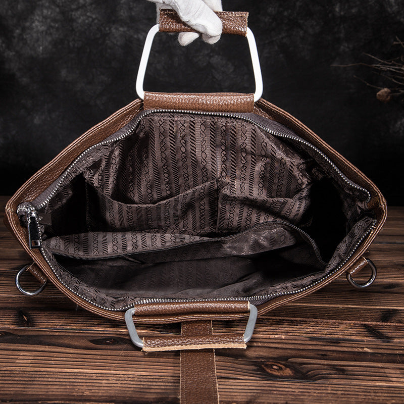 メンズハンドバッグ牛革本革製ビジネスブリーフケース男性用パソコンバッグ